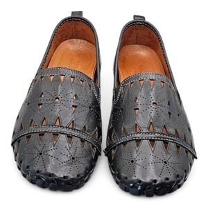 Spring Step Fusaro Black Leather Loafer  Comfort Flats Women's Size 9/US 40/EU